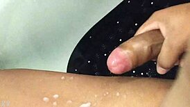 Masturbating in the Shower with Cum