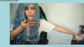 i whisper naughty things as you peek under my skirt, kinoko rin in cosplay costume