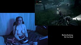 Hey, wanna see my big natural tits in this naked Alan Wake game?