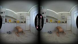 solo chick cindy key masturbates all day in vr setup