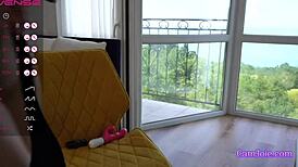 omg, super hot blonde with sexy legs messin’ around in stockings!