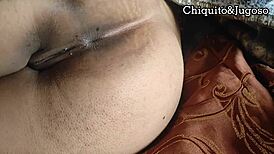 Latina girlfriend gets creampie in doggy with dripping cum