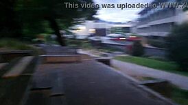 nz milf slut gets pissed on in public park and walks home