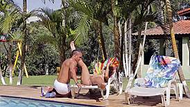 Giovana Bombom Sucks Monster Cock By The Pool!