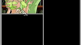 Flora and Helia engage in club sex in hentai cartoon