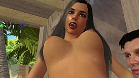 Exotic girl rides thick fat cock in caribbean resort!