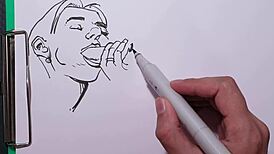 Amateur Painter Draws Erotic Picture Of Blowjob Girl