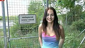 Young Hot Brunette With Tattoos Gets Fucked Hard Outdoors By Amateur Lover In Homemade Clip