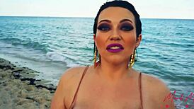 A Latina big black cock desires MILF has her desires fulfilled on the beach in Florida