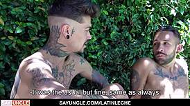 Latinleche Features Latino Cuties With Tattoos In Poolside Group Fun
