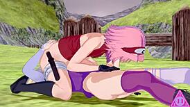 Sakura and Ino in Naruto futanari hentai gameplay