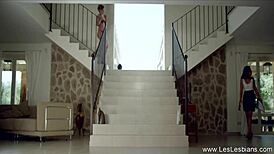 Hey, these lusty outdoor lesbian babes are licking and kissing with strapon toys 😘