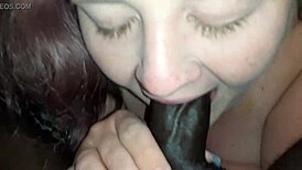 Danni from next door is sucking my big black cock so good.