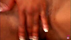 Fit chocolate beauty rides cock and gives blowjob to big black cock