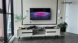 Stepmom covered in cum on tits by stepson