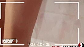 Cute Hippie Feels Gentle Fingering In Bathroom