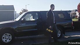 Domme MILF Fucks Husband's Employee Hard! Submit Now to Her Rough Choking!