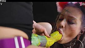 I am your bad kitten - lesbian strap on roleplay - bdsm petplay cat anal buttplug - goth punk alt porn - zf024