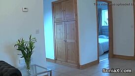 omg, unfaithful milf lady sonia flashes her massive jugs! 😲