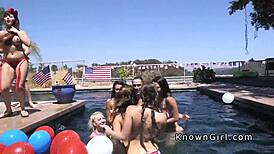 girlfriend banging hard with friends after a wild bbq party in the backyard