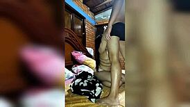 Colombian Couple Shares Whore In Doggystyle And Riding