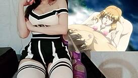 Latina maid in lingerie gets fucked by painting teacher in hentai cartoon