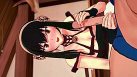 yor forger gives sneaky handjobs in wild 3d cartoon fun. hidden spying adds thrill to every stroke.