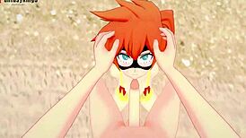 itsuka kendo fucks boku no hero in hentai street scene