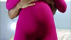 a sexy ebony girl with a big ass gets worshiped and cum on her booty