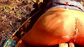 milf creampies her panties in homemade outdoor public cumshot compilation