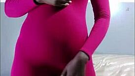 a sexy ebony girl with a big ass gets worshiped and cum on her booty