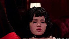 Gagged Asian and Blonde BDSM Banged Hard