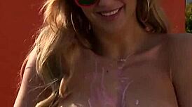 Petite Blonde Audrey Allen Strips Naked