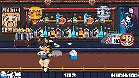 That cute hentai game has a milk bouncer with giant boobs expanding