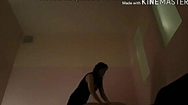 Getting a Relaxing Massage from Lady