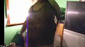 April rains popping her saggy tits and ass while dancing in gold and black fit, bbw style 😍