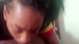 Beauty Sucks Cock and Swallows Cum in Suggestive Blowjob Scene