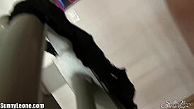 sunnyleone sunny leone teases while stripping in cute lingerie for fans