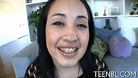 Delicious knob engulfing pleasure with deepthroat