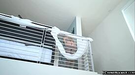 Huge Boobs Girl on Balcony NEEDS HARD FUCKING - Casca Akashova