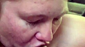 Glug glug bbw deepthroat blowjob on amateur cock