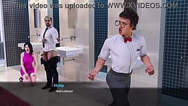 Monica Sucks Dicks Twice in Toilet During Fashion Business Adventure.