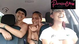 Guided in Car with Tits Exposed