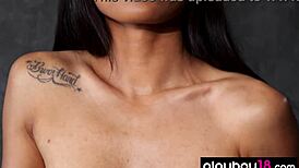 Skinny exotic asian fatima kojima strips naked.