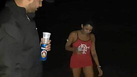 Hey, my husband took me to the beach for a wild gangbang!