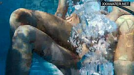 Polina Rucheyok Fucks Brunette Friend Underwater in Hardcore Outdoor Sex
