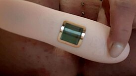 oh man, two dildos got me a huge orgasm, rubbin my pierced clit, creampie mess in my pussy!