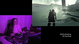 Naked playthrough of Evil Within 2 with monster tits