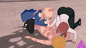 Makima and Denji explore intimate moments in Chainsaw Man hentai