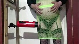 i love giving myself a machine masturbation as a shy crossdresser.